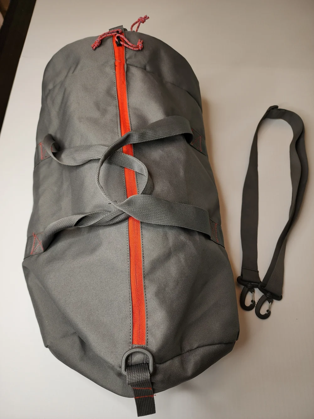 REI gray duffel